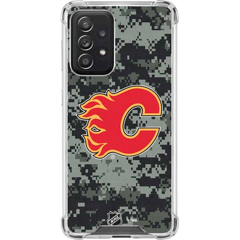 NHL Calgary Flames Camo Galaxy A52 5G Clear Case